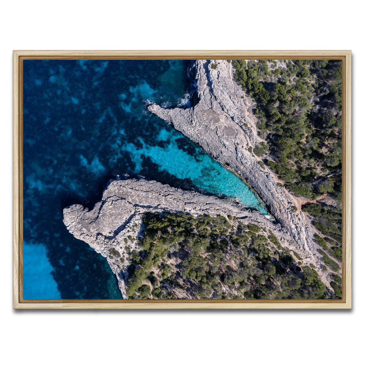 AUTO-MOCKUP WHITE | Blue and Green | 1 Piece | Natural Framed Canvas | group=4x3