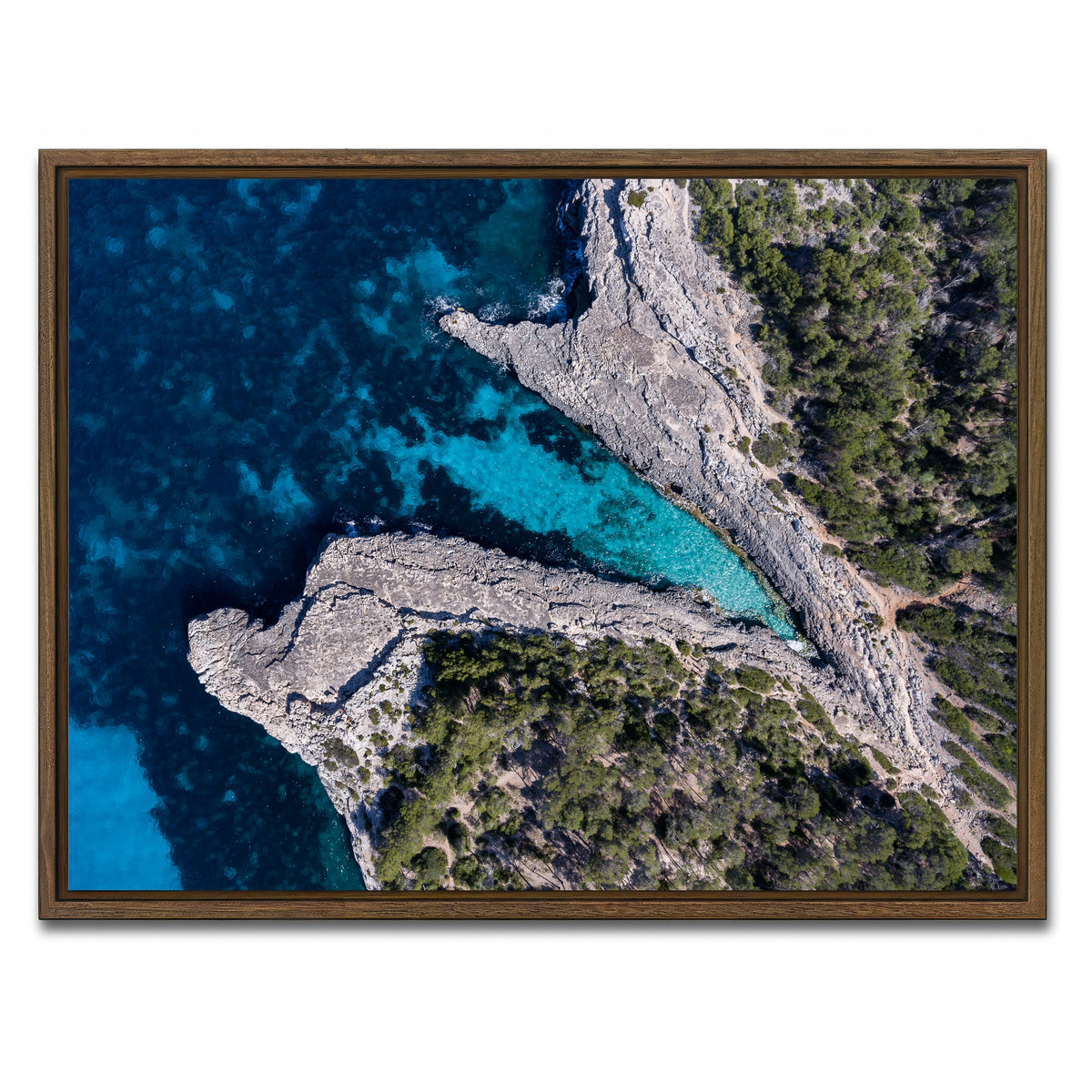 AUTO-MOCKUP WHITE | Blue and Green | 1 Piece | Walnut Framed Canvas | group=4x3