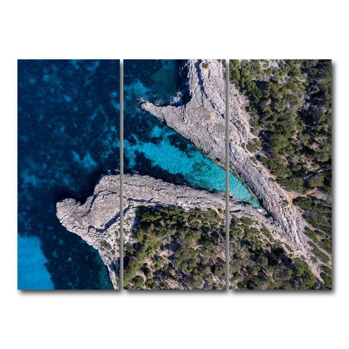 AUTO-MOCKUP WHITE | Blue and Green | 3 Piece | Gallery Wrap Canvas | group=8x18