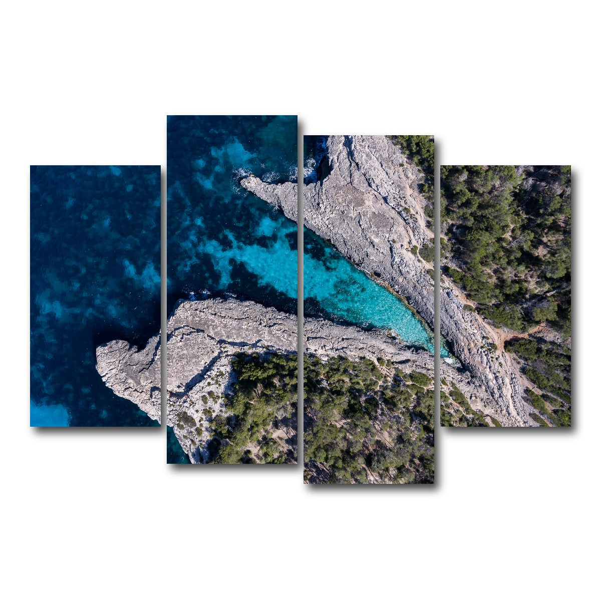 AUTO-MOCKUP WHITE | Blue and Green | 4 Piece | Gallery Wrap Canvas | group=4_short