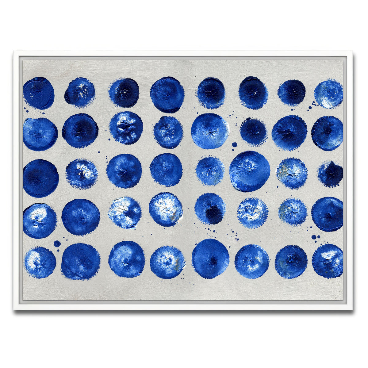 AUTO-MOCKUP WHITE | Blue circles | 1 Piece | White Framed Canvas | group=4x3