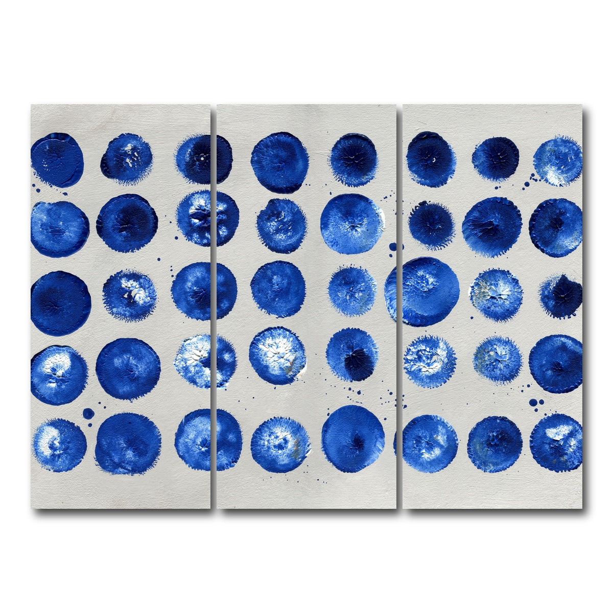 AUTO-MOCKUP WHITE | Blue circles | 3 Piece | Gallery Wrap Canvas | group=8x18