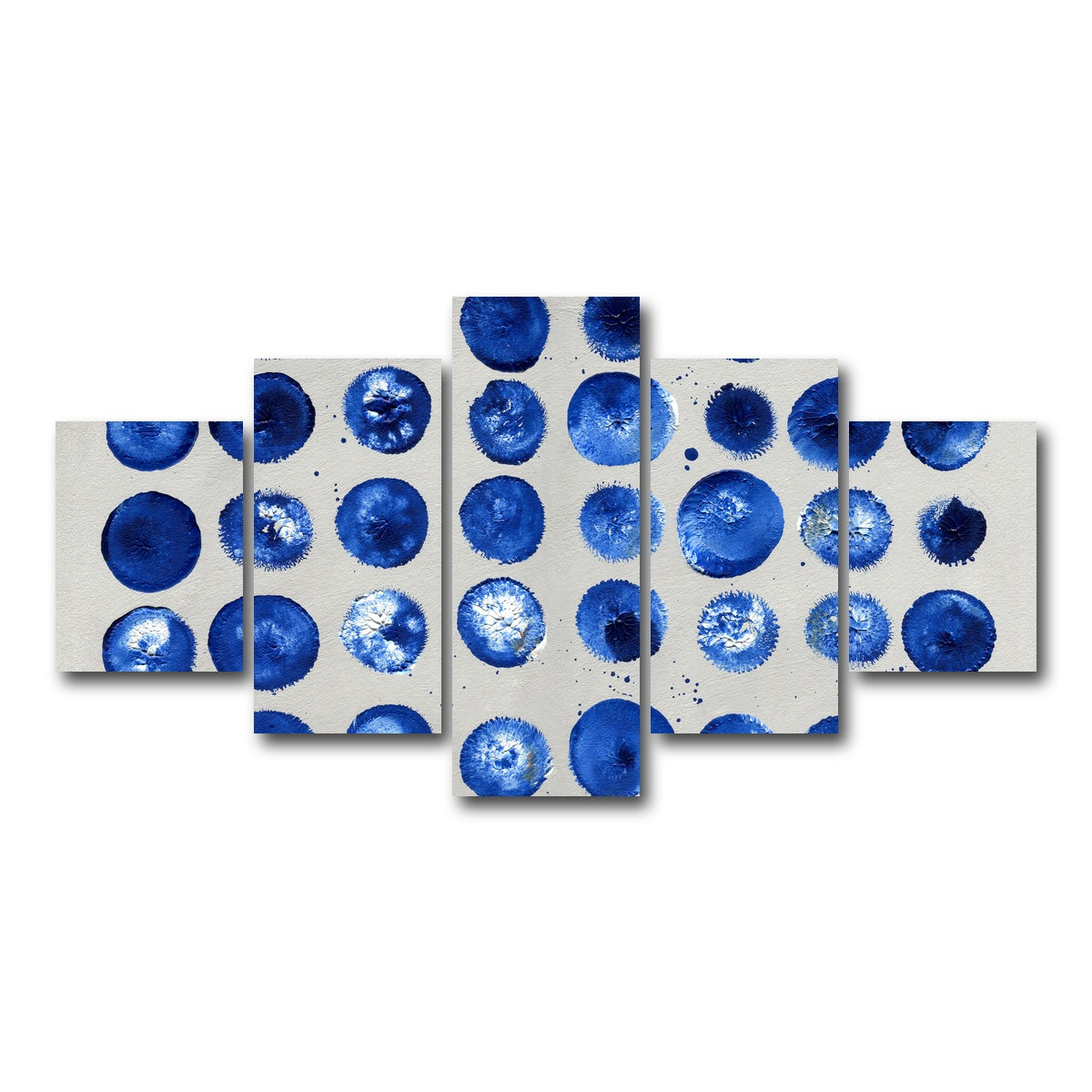 AUTO-MOCKUP WHITE | Blue circles | 5 Piece | Gallery Wrap Canvas | group=5_short