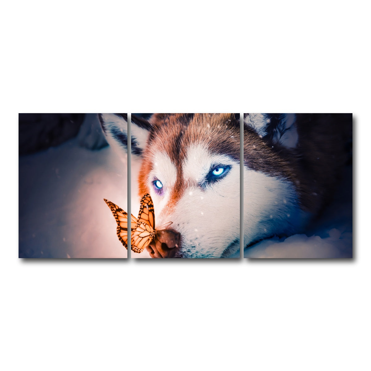 AUTO-MOCKUP WHITE | Blue eyes wolf | 3 Piece | Gallery Wrap Canvas | group=18x24