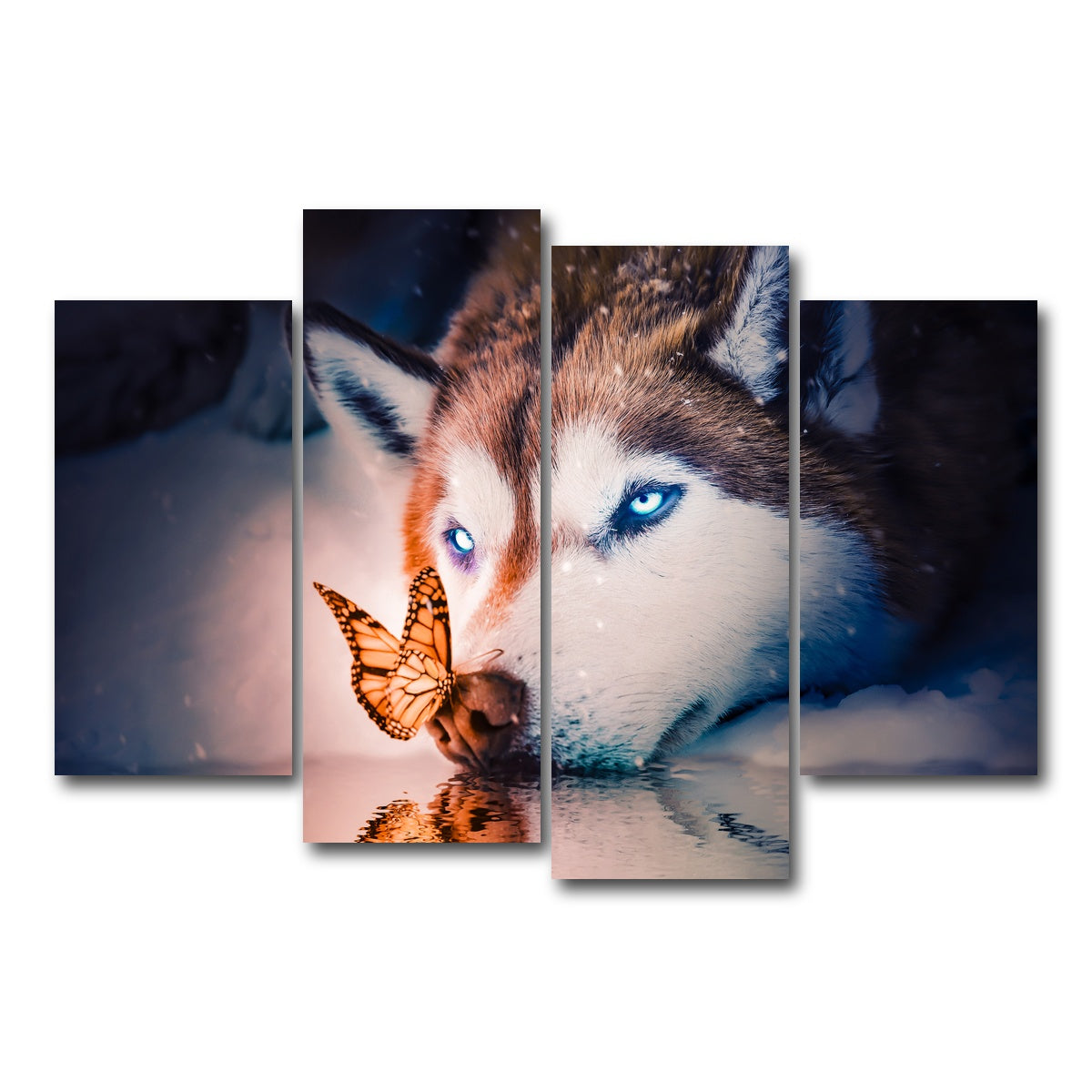 AUTO-MOCKUP WHITE | Blue eyes wolf | 4 Piece | Gallery Wrap Canvas | group=4_short