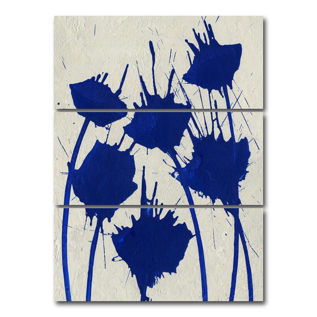 AUTO-MOCKUP WHITE | Blue flowers | 3 Piece | Gallery Wrap Canvas | group=8x18_stacked