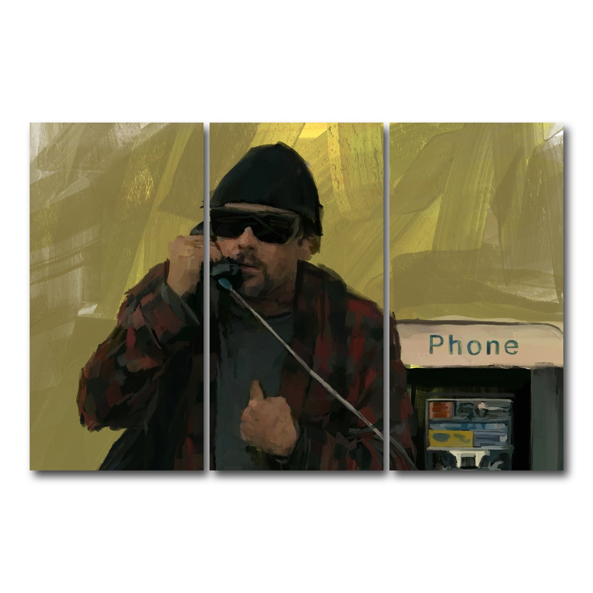 AUTO-MOCKUP WHITE | Bob - One Battle After Another | 3 Piece | Gallery Wrap Canvas | group=12x24