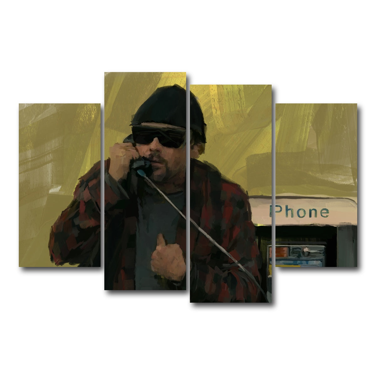 AUTO-MOCKUP WHITE | Bob - One Battle After Another | 4 Piece | Gallery Wrap Canvas | group=4_short