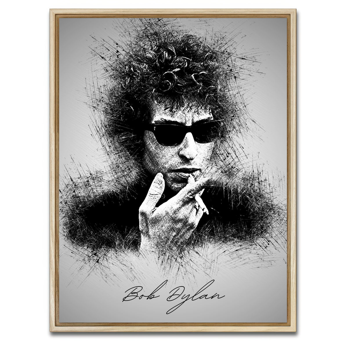 AUTO-MOCKUP WHITE | Bob Dylan | 1 Piece | Natural Framed Canvas | group=3x4