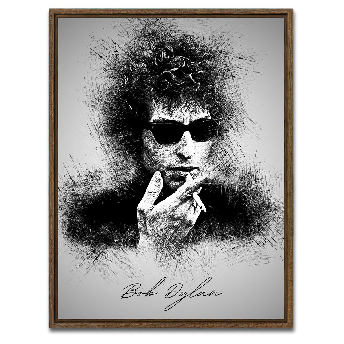 AUTO-MOCKUP WHITE | Bob Dylan | 1 Piece | Walnut Framed Canvas | group=3x4