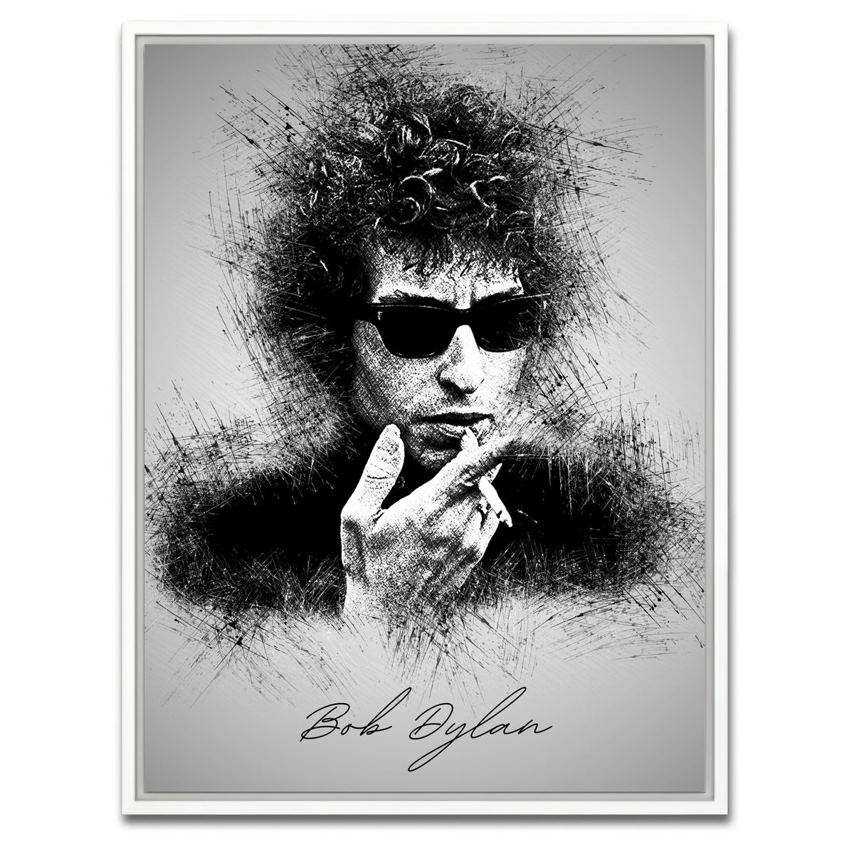 AUTO-MOCKUP WHITE | Bob Dylan | 1 Piece | White Framed Canvas | group=3x4