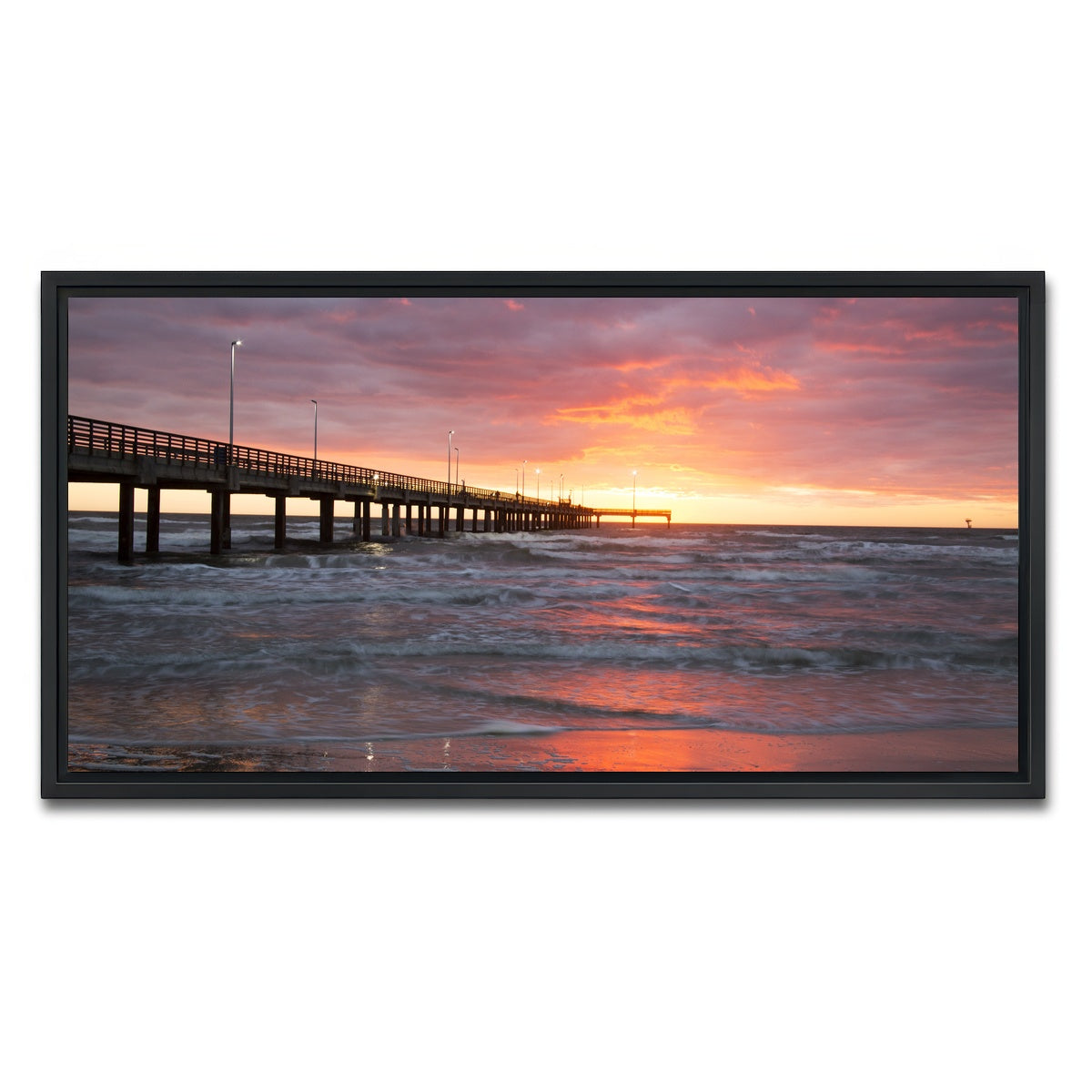 AUTO-MOCKUP WHITE | Bob Hall Pier Corpus Christi | 1 Piece | Black Framed Canvas | group=2x1