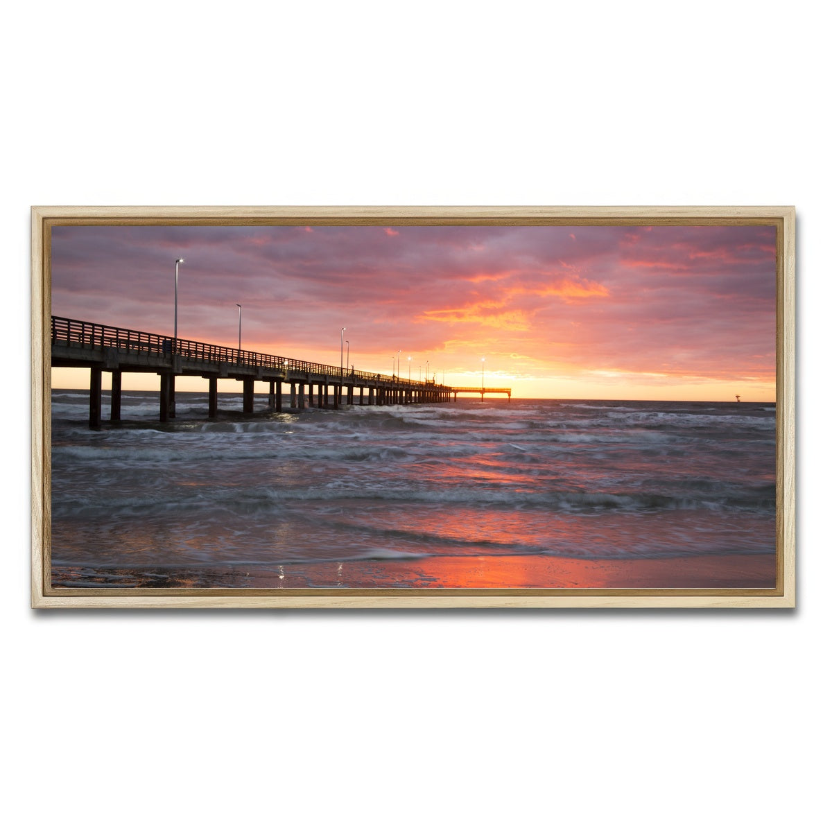 AUTO-MOCKUP WHITE | Bob Hall Pier Corpus Christi | 1 Piece | Natural Framed Canvas | group=2x1