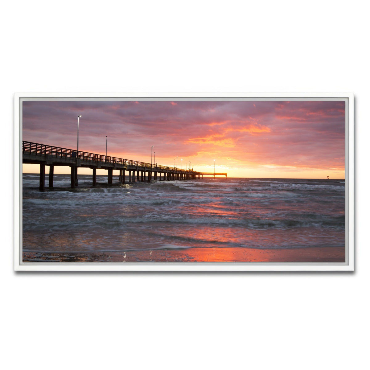 AUTO-MOCKUP WHITE | Bob Hall Pier Corpus Christi | 1 Piece | White Framed Canvas | group=2x1