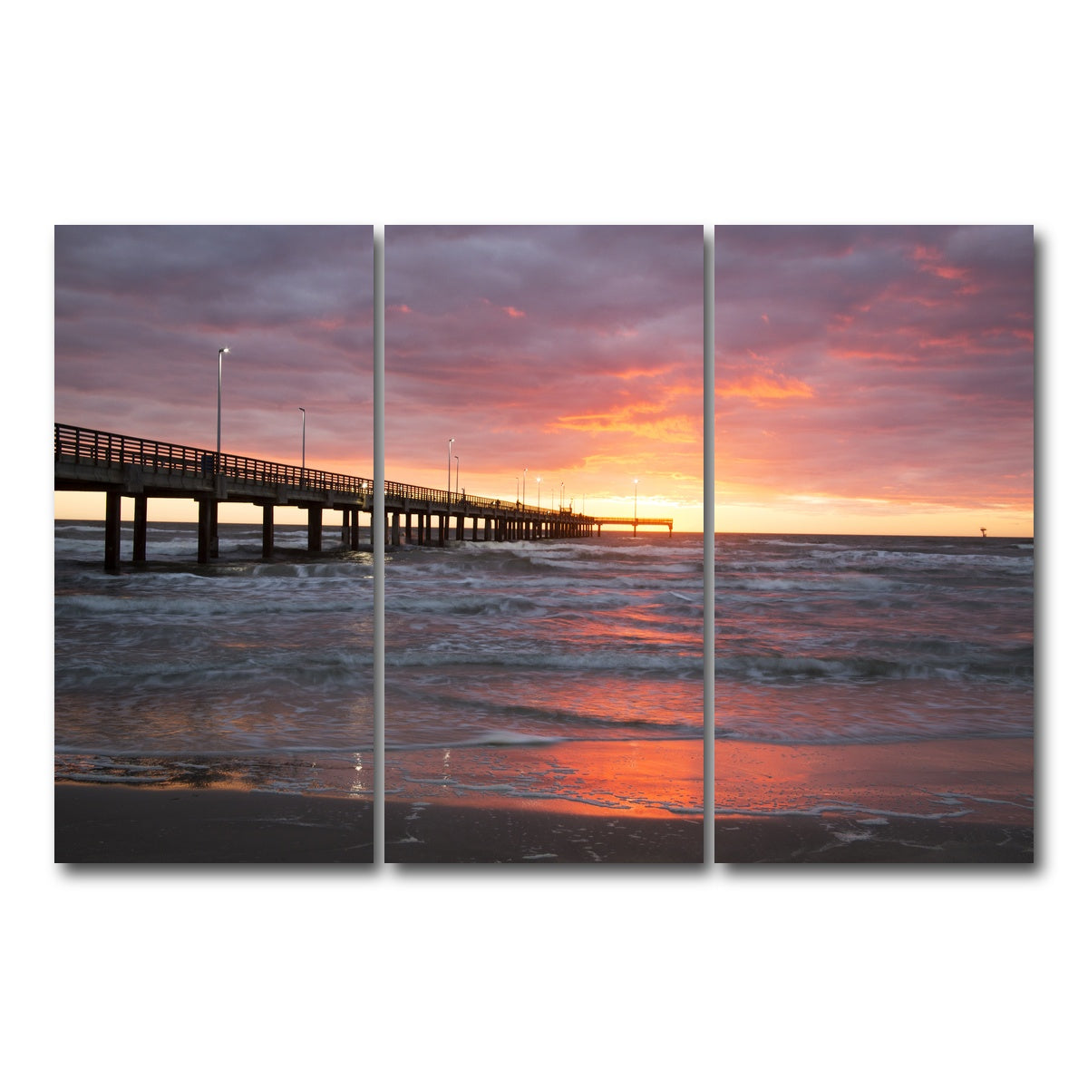 AUTO-MOCKUP WHITE | Bob Hall Pier Corpus Christi | 3 Piece | Gallery Wrap Canvas | group=12x24