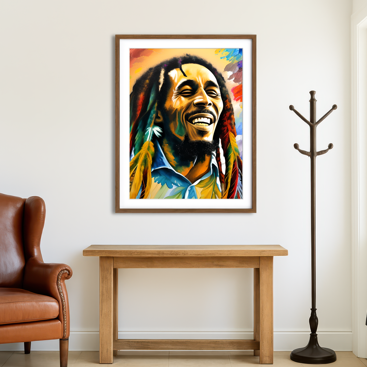 AUTO-MOCKUP ROOM | Bob Marley Colorful Wall Art