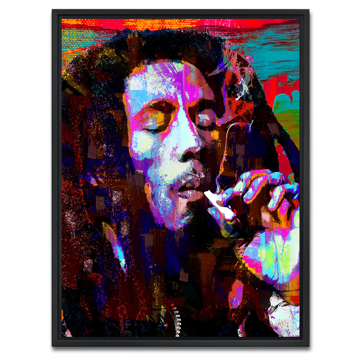 AUTO-MOCKUP WHITE | Bob Marley Joint | 1 Piece | Black Framed Canvas | group=3x4
