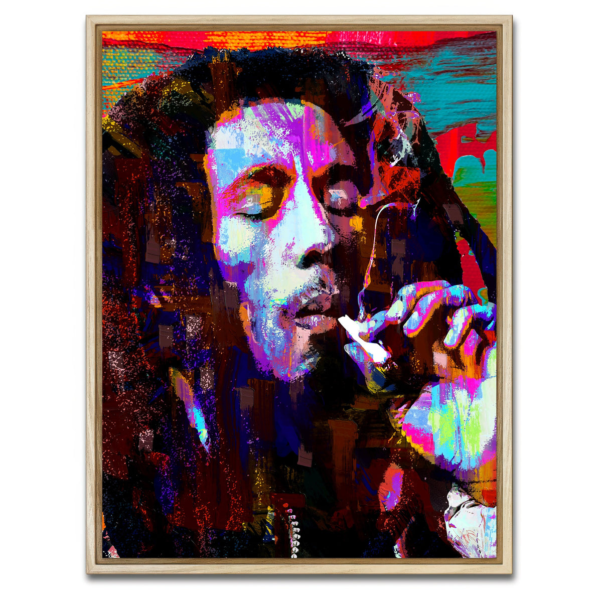 AUTO-MOCKUP WHITE | Bob Marley Joint | 1 Piece | Natural Framed Canvas | group=3x4