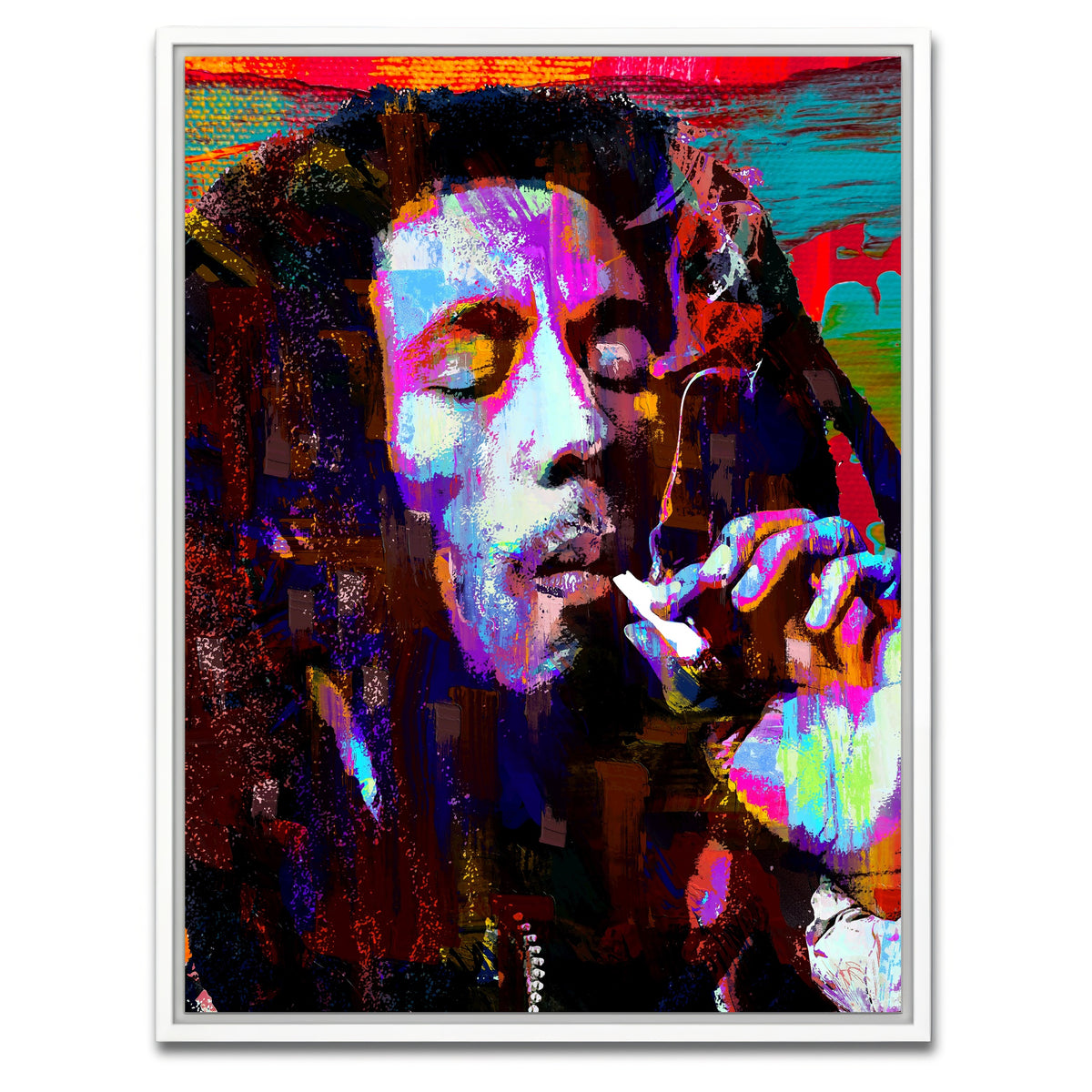 AUTO-MOCKUP WHITE | Bob Marley Joint | 1 Piece | White Framed Canvas | group=3x4