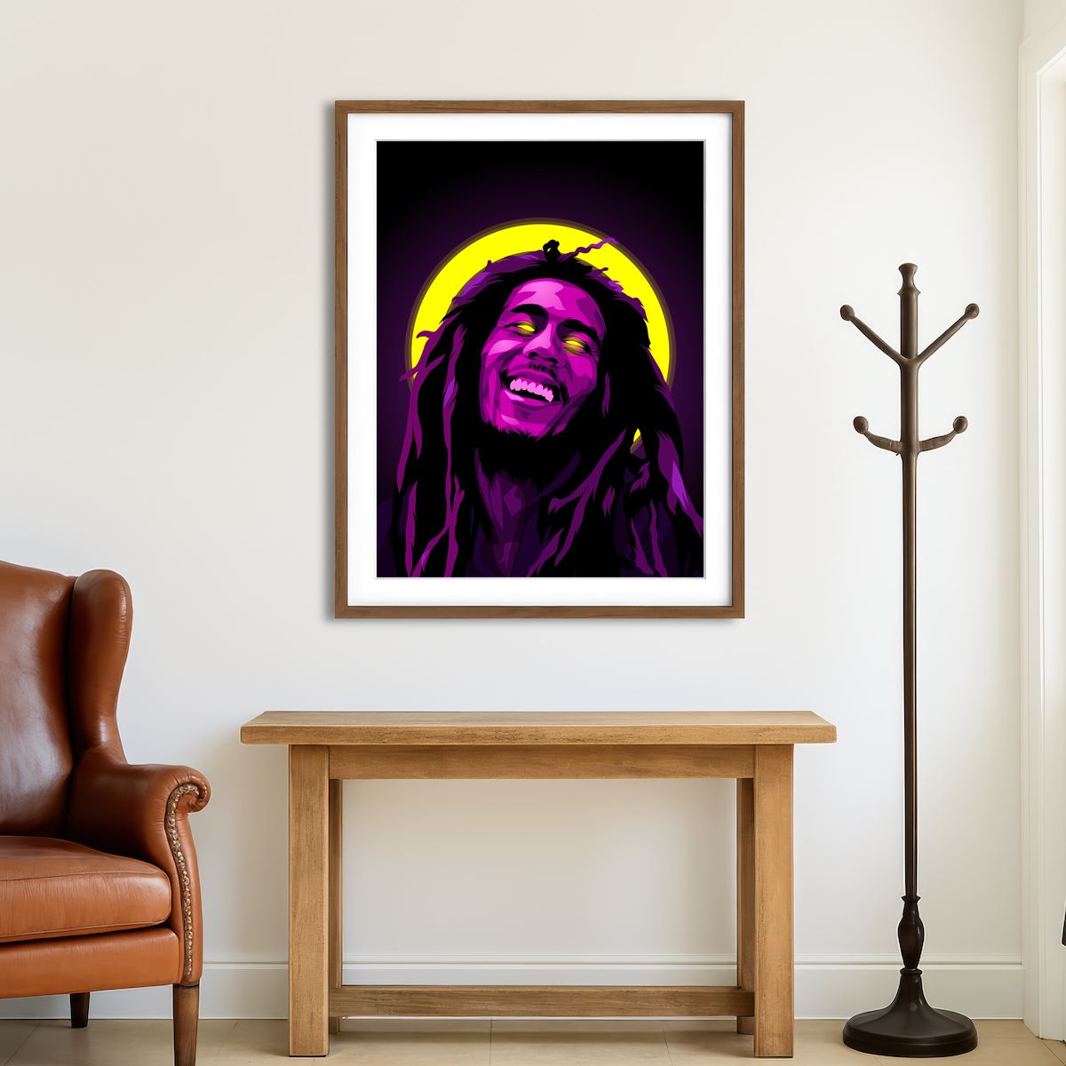 AUTO-MOCKUP ROOM | Bob Marley Purple Wall Art