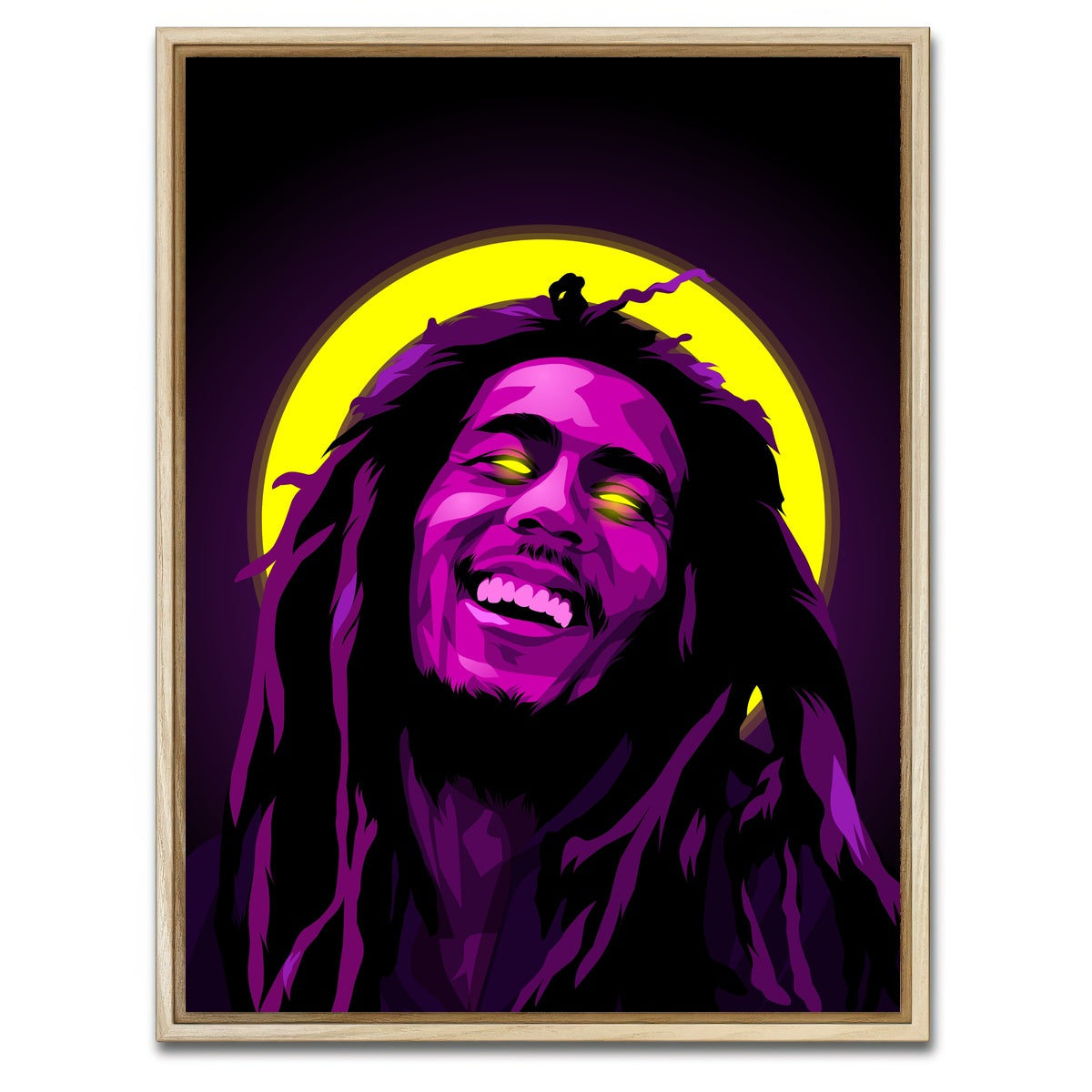 AUTO-MOCKUP WHITE | Bob Marley Purple | 1 Piece | Natural Framed Canvas | group=3x4