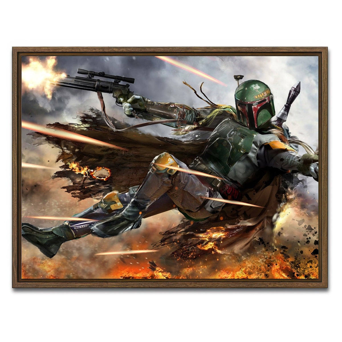 AUTO-MOCKUP WHITE | Boba Fett | 1 Piece | Walnut Framed Canvas | group=4x3