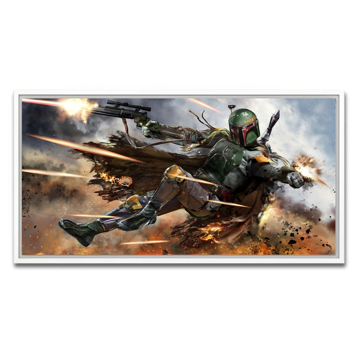 AUTO-MOCKUP WHITE | Boba Fett | 1 Piece | White Framed Canvas | group=2x1