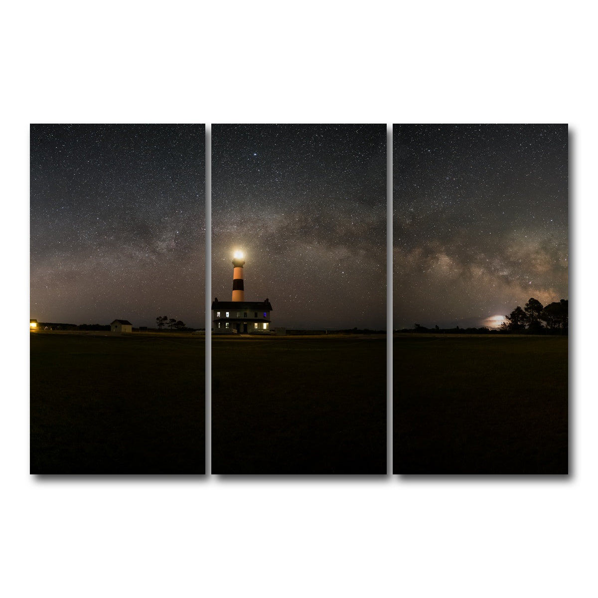 AUTO-MOCKUP WHITE | Bodie Lighthouse | 3 Piece | Gallery Wrap Canvas | group=12x24