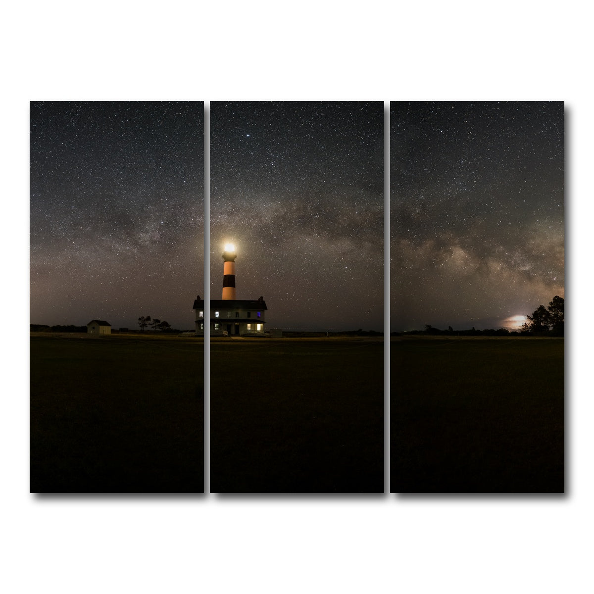 AUTO-MOCKUP WHITE | Bodie Lighthouse | 3 Piece | Gallery Wrap Canvas | group=8x18