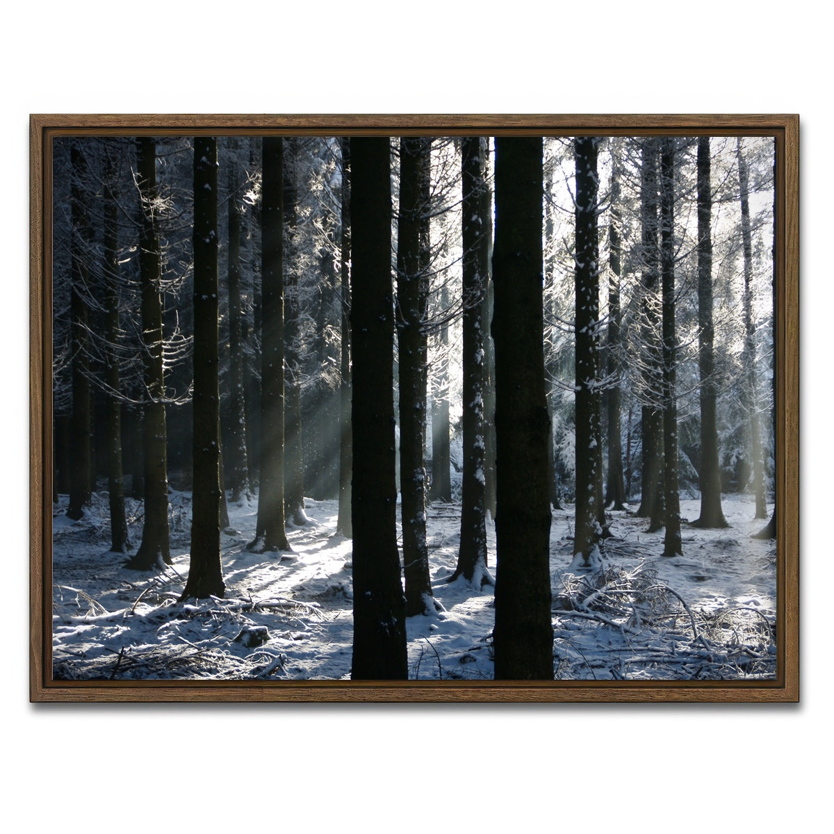 AUTO-MOCKUP WHITE | Bois Jacques Battle of the Bulge | 1 Piece | Walnut Framed Canvas | group=4x3