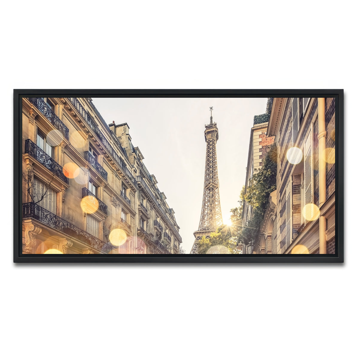 AUTO-MOCKUP WHITE | Bokeh In Paris | 1 Piece | Black Framed Canvas | group=2x1