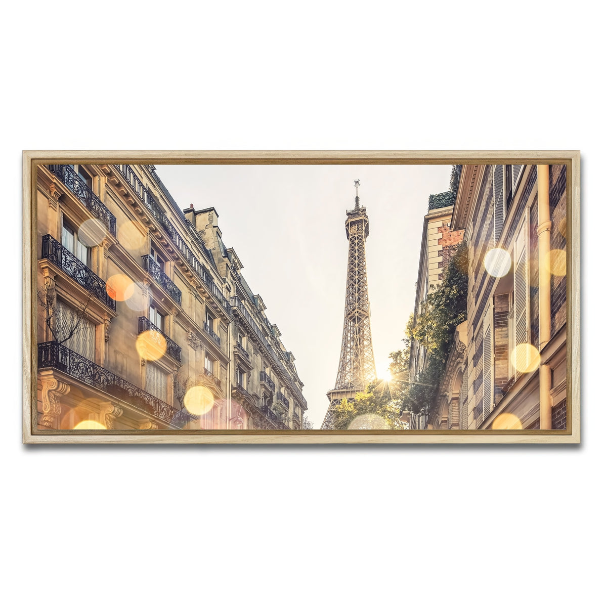 AUTO-MOCKUP WHITE | Bokeh In Paris | 1 Piece | Natural Framed Canvas | group=2x1