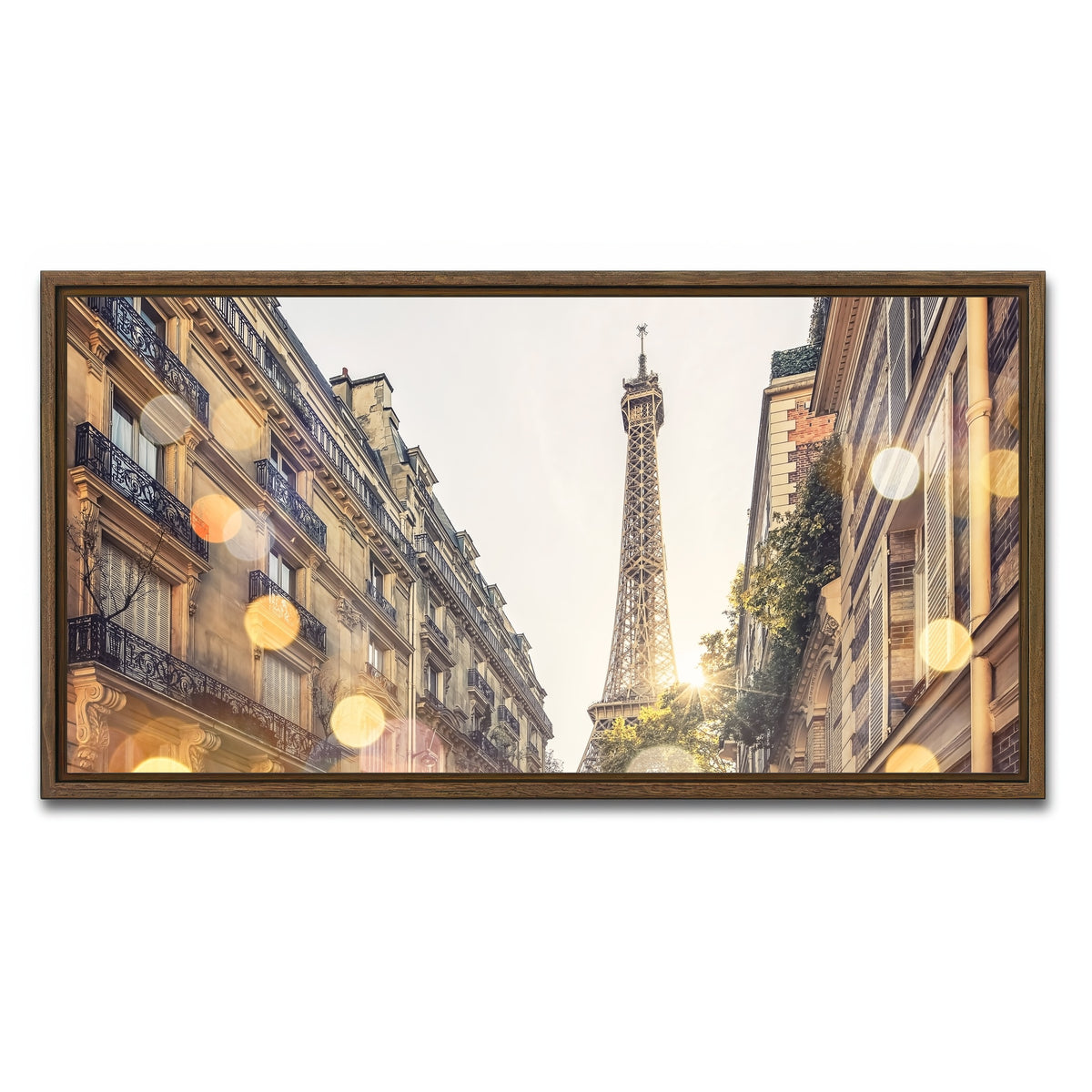 AUTO-MOCKUP WHITE | Bokeh In Paris | 1 Piece | Walnut Framed Canvas | group=2x1