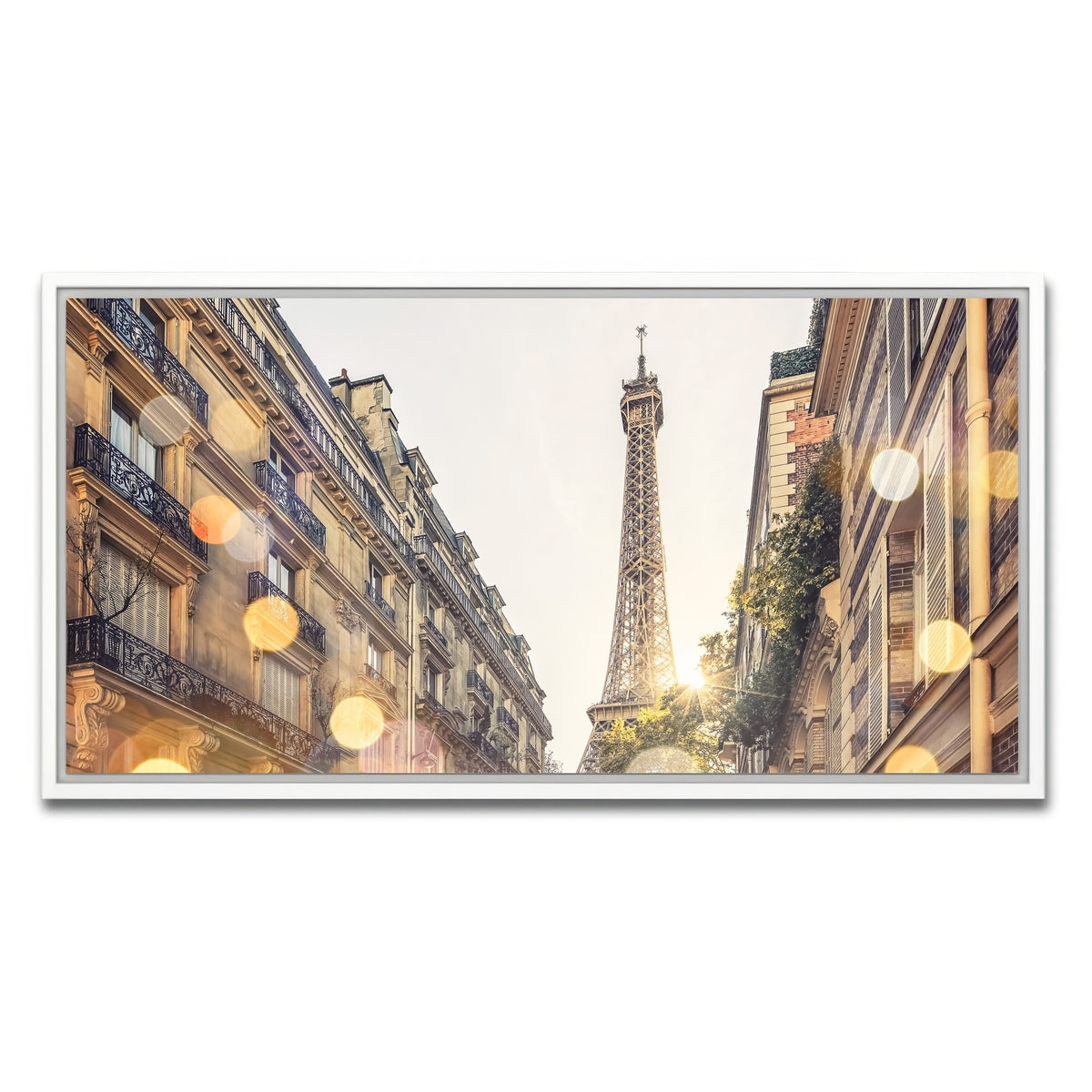 AUTO-MOCKUP WHITE | Bokeh In Paris | 1 Piece | White Framed Canvas | group=2x1
