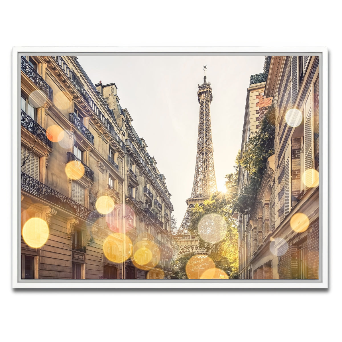 AUTO-MOCKUP WHITE | Bokeh In Paris | 1 Piece | White Framed Canvas | group=4x3