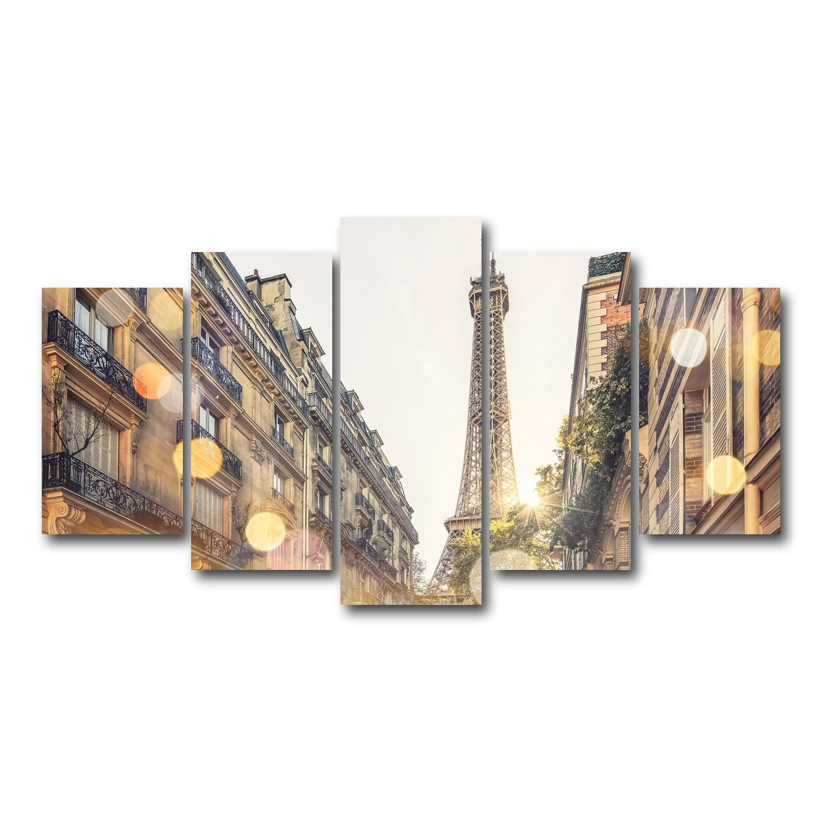 AUTO-MOCKUP WHITE | Bokeh In Paris | 5 Piece | Gallery Wrap Canvas | group=5_normal