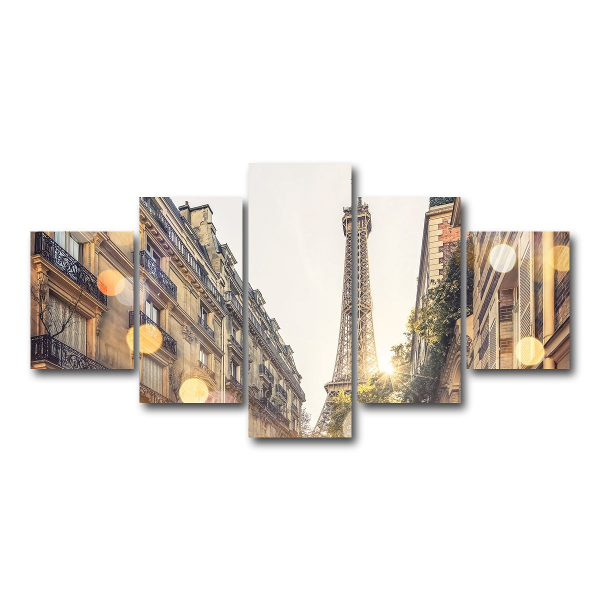 AUTO-MOCKUP WHITE | Bokeh In Paris | 5 Piece | Gallery Wrap Canvas | group=5_short