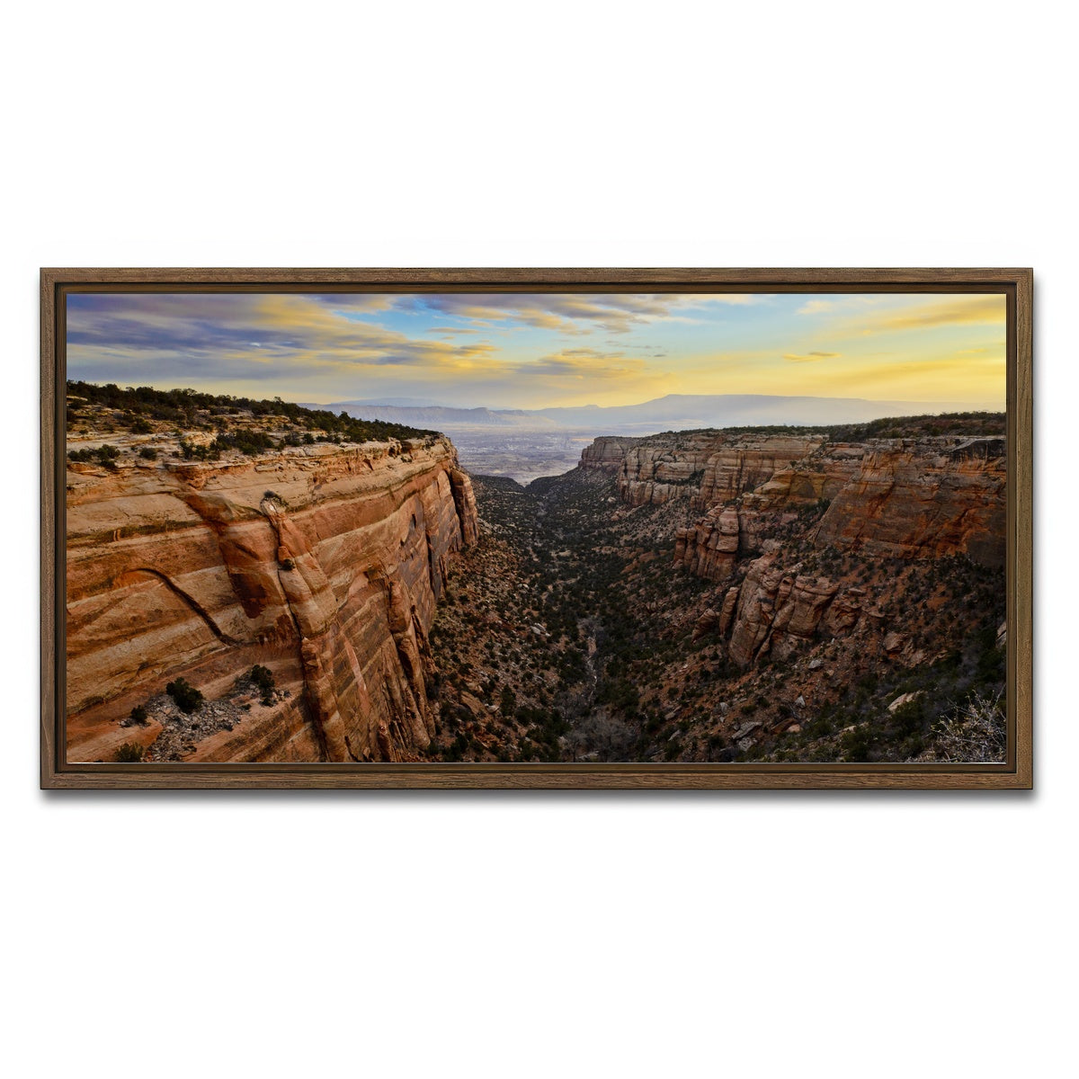 AUTO-MOCKUP WHITE | Book Cliffs | 1 Piece | Walnut Framed Canvas | group=2x1