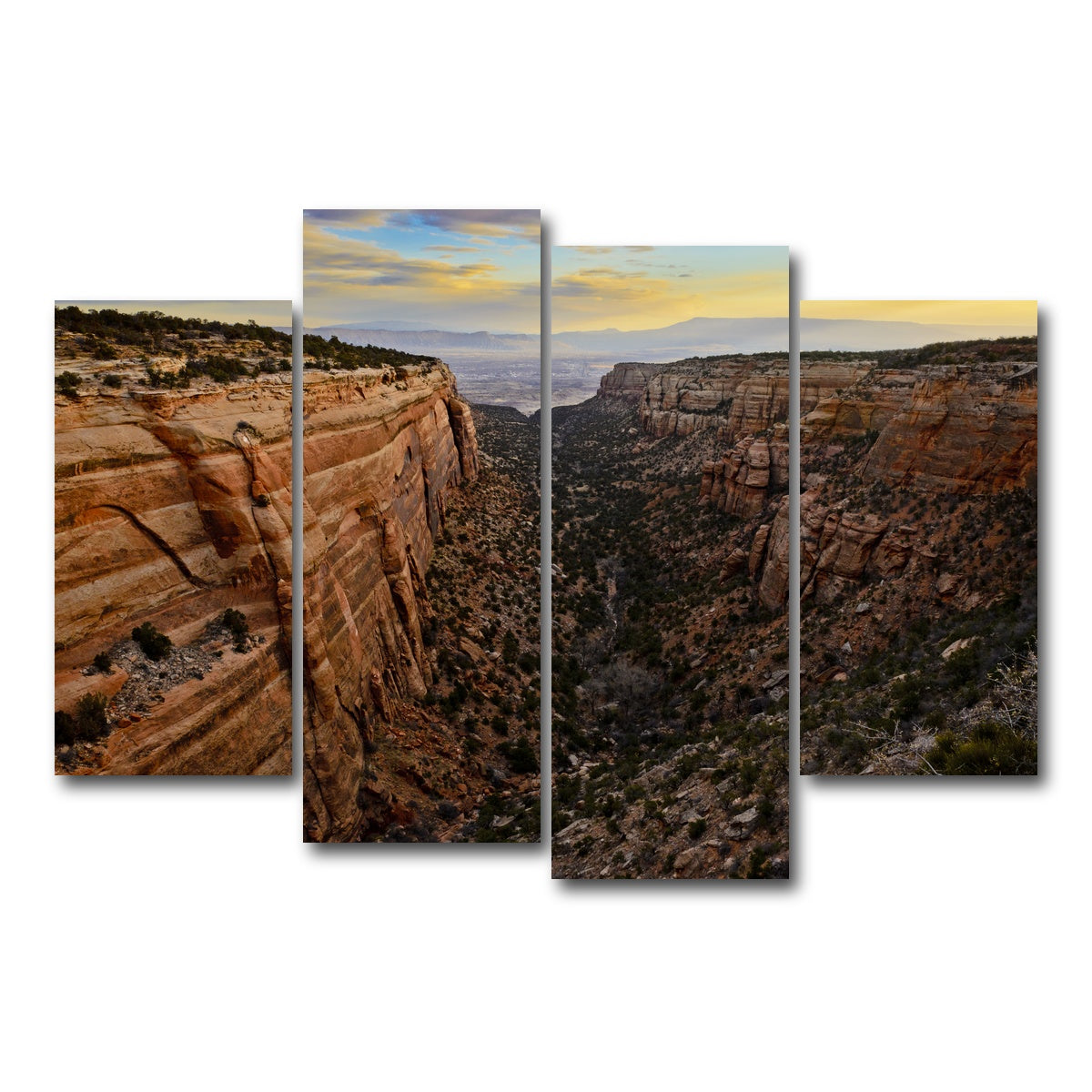 AUTO-MOCKUP WHITE | Book Cliffs | 4 Piece | Gallery Wrap Canvas | group=4_short