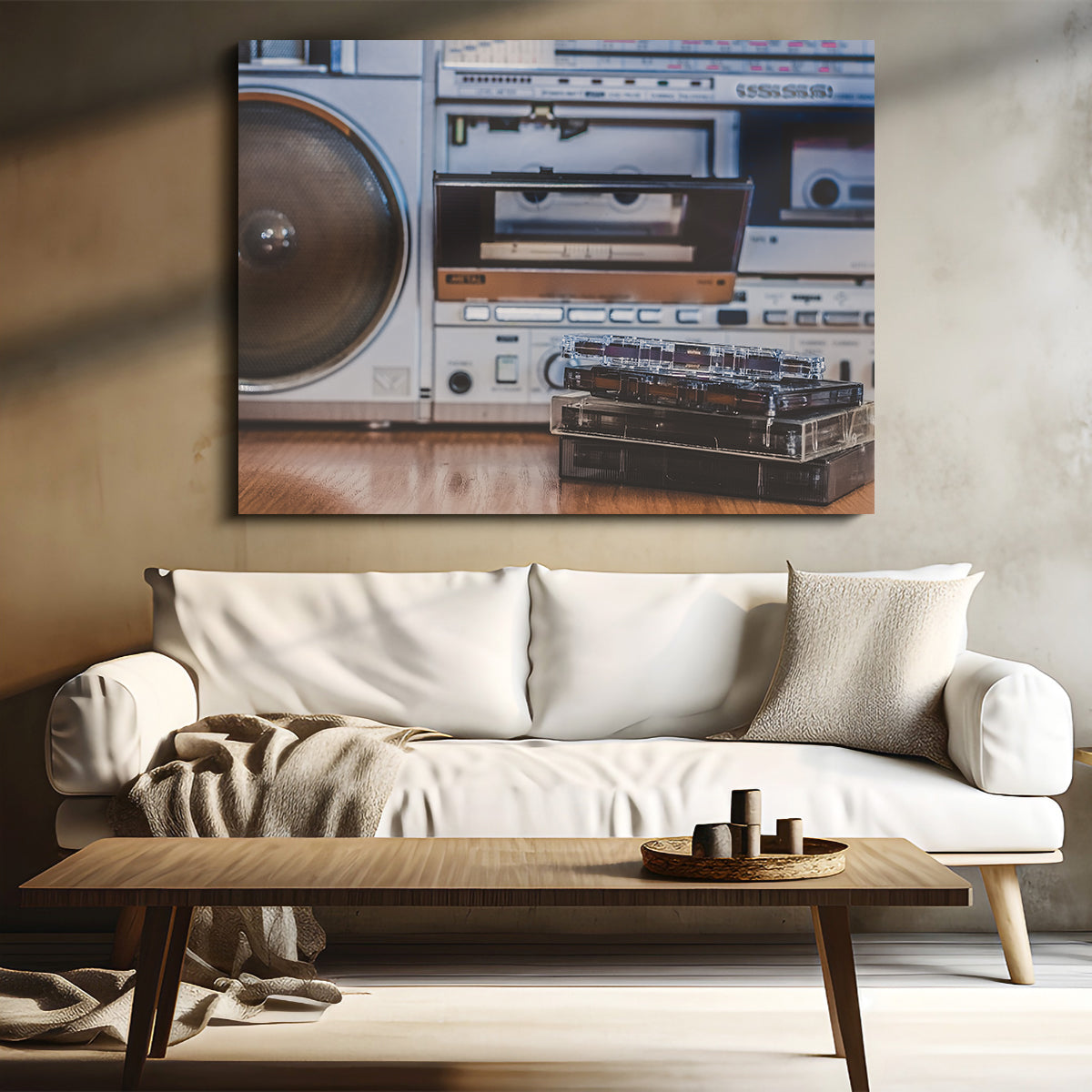 Boombox and Cassettes Wall Art