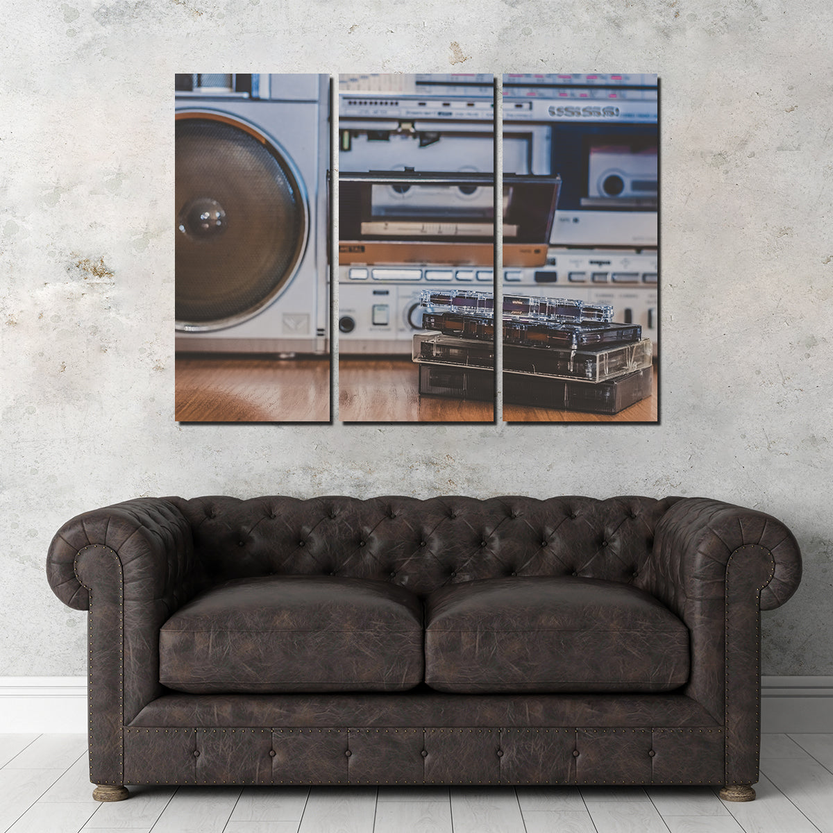 Boombox and Cassettes Wall Art