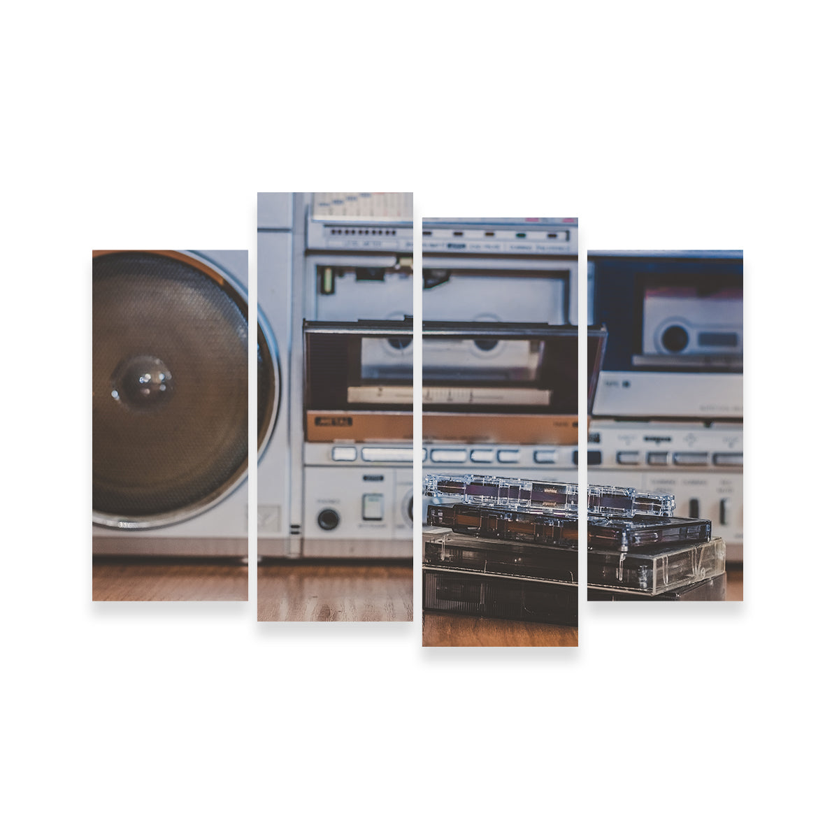 Boombox and Cassettes Wall Art