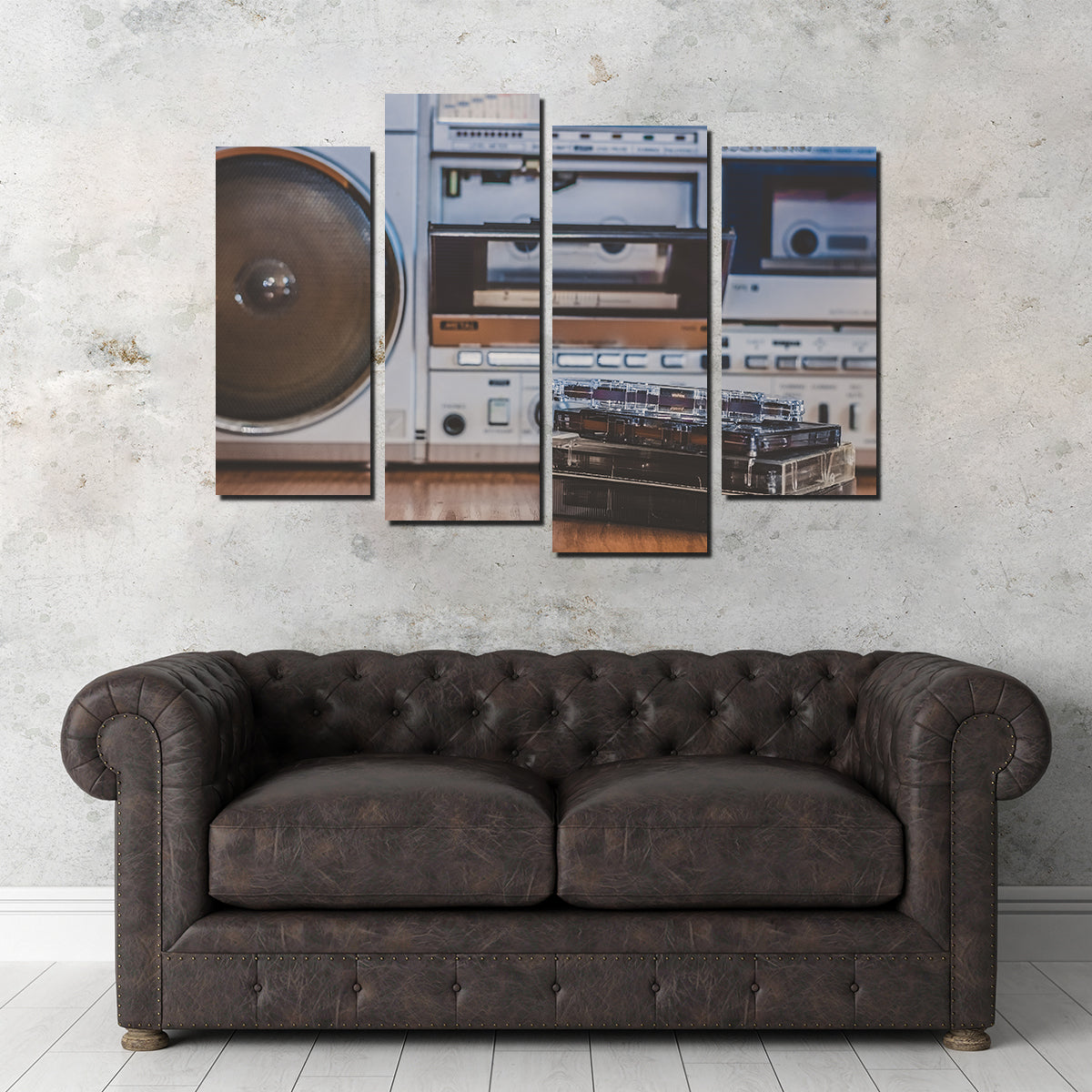 Boombox and Cassettes Wall Art