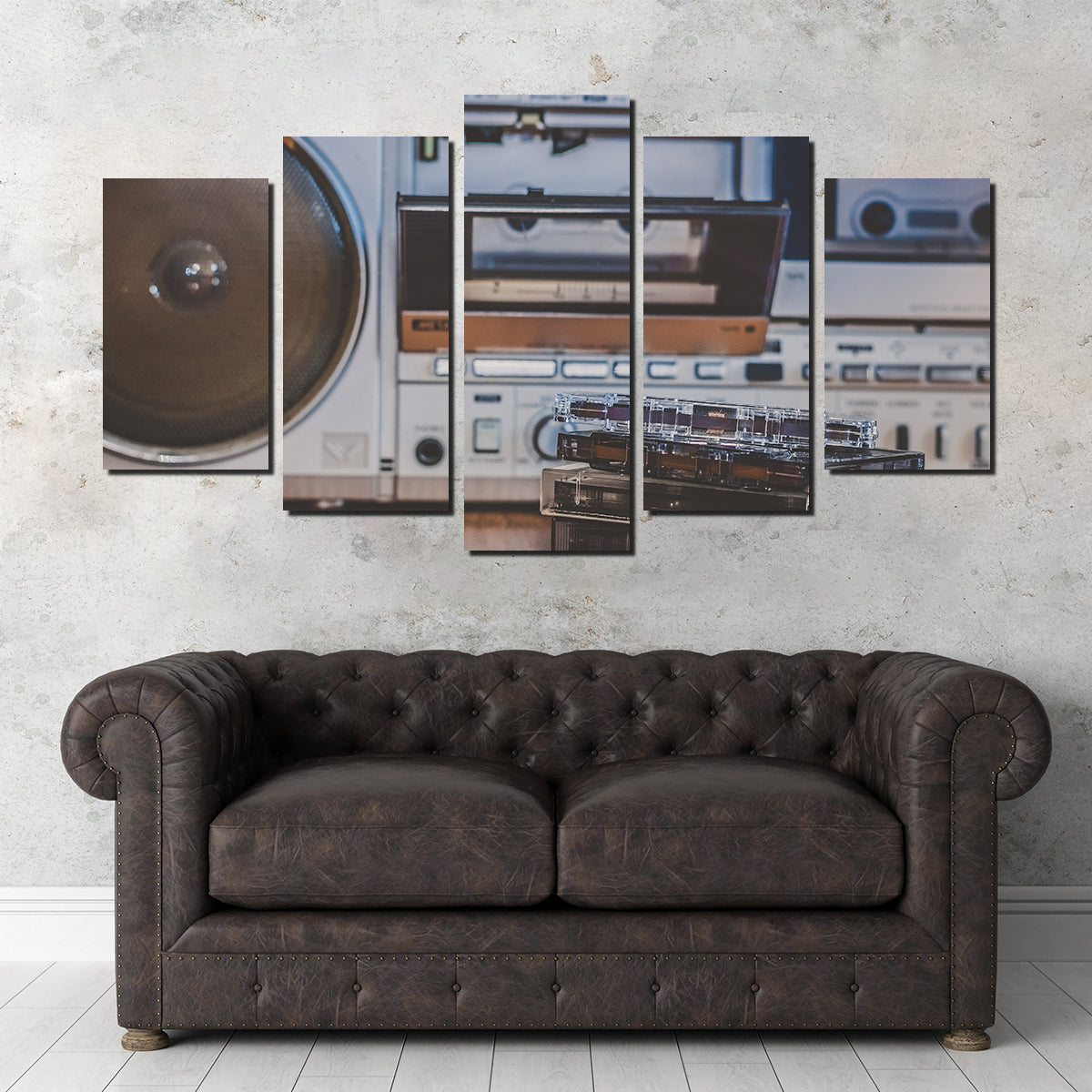 Boombox and Cassettes Wall Art
