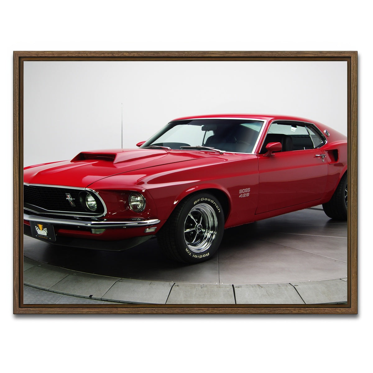 AUTO-MOCKUP WHITE | Boss 429 Mustang | 1 Piece | Walnut Framed Canvas | group=4x3