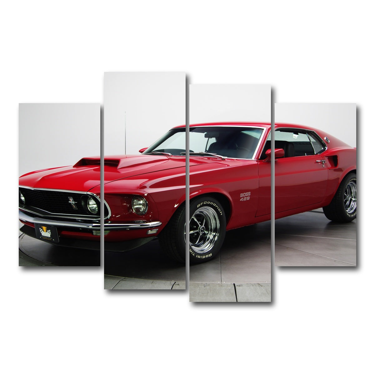 AUTO-MOCKUP WHITE | Boss 429 Mustang | 4 Piece | Gallery Wrap Canvas | group=4_short