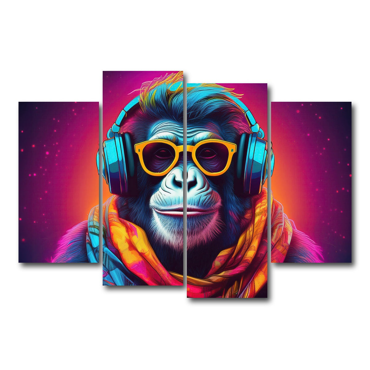 AUTO-MOCKUP WHITE | Boss Chimp | 4 Piece | Gallery Wrap Canvas | group=4_short