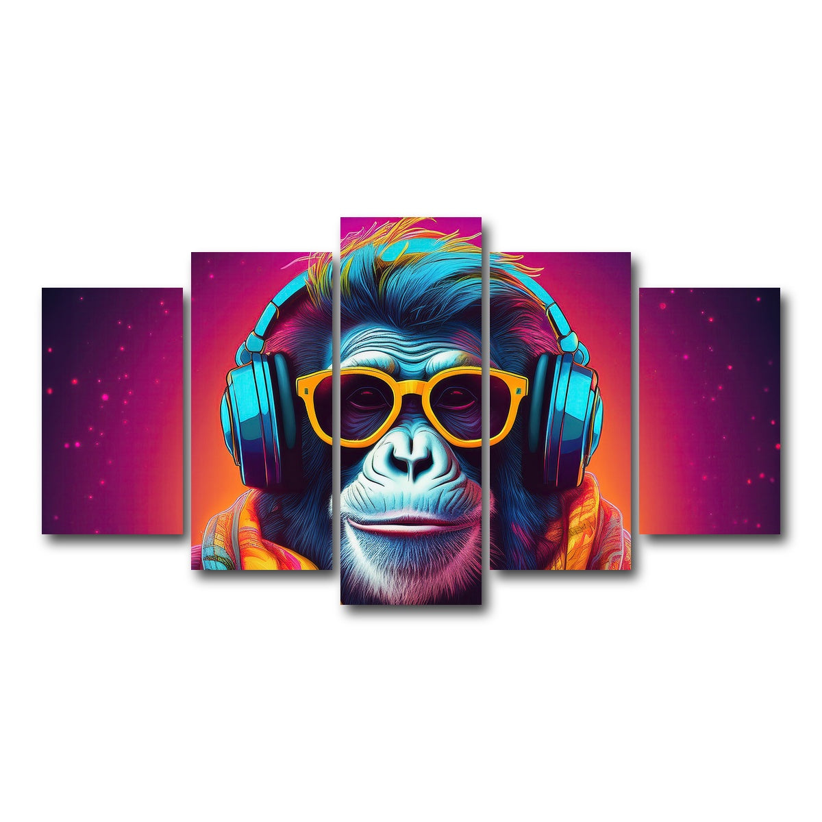 AUTO-MOCKUP WHITE | Boss Chimp | 5 Piece | Gallery Wrap Canvas | group=5_normal