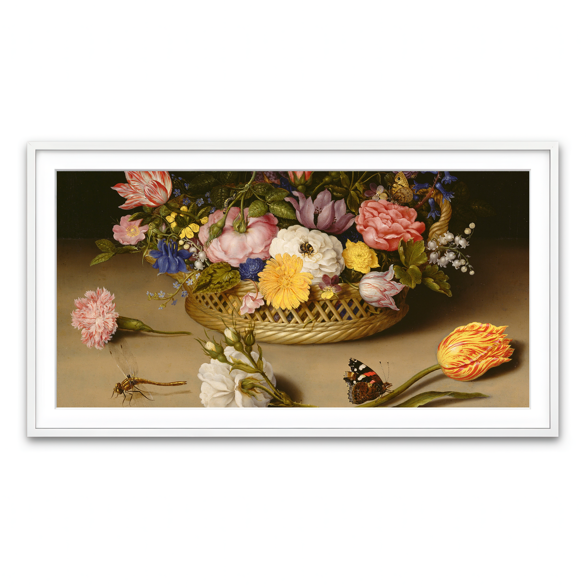 Framed Print 2x1 White