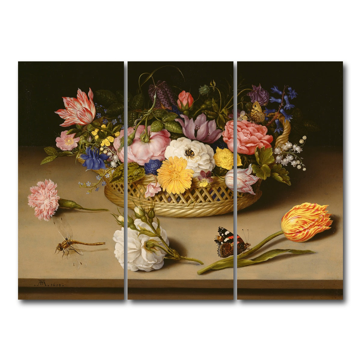 AUTO-MOCKUP WHITE | Bosschaert The Elder | 3 Piece | Gallery Wrap Canvas | group=8x18
